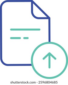 Upload File outline dual color vector illustration icon design