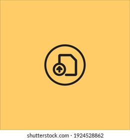 upload files icon in background yellow