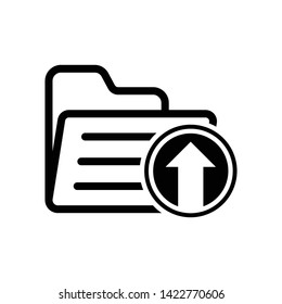 Upload files icon flat vector illustration design isolated on white background