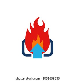 Upload Fire Logo Icon Design