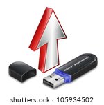 Upload from the Flash Drive. Vector icon