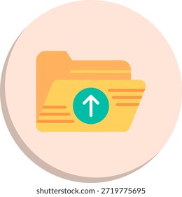 Upload Flat Circle Style Icon