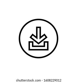 Upload in flat icon in outline style on white background