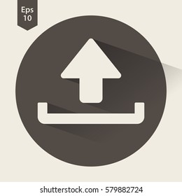 Upload Flat Icon. Simple Sign Of Uploading. Vector Illustrated Symbol