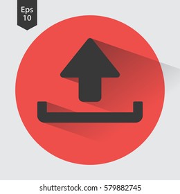 Upload Flat Icon. Simple Sign Of Uploading. Vector Illustrated Symbol