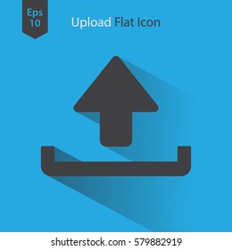 Upload Flat Icon. Simple Sign Of Uploading. Vector Illustrated Symbol
