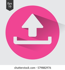 Upload Flat Icon. Simple Sign Of Uploading. Vector Illustrated Symbol