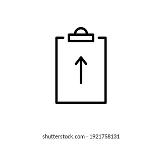 Upload flat icon. Thin line signs for design logo, visit card, etc. Single high-quality outline symbol for web design or mobile app. Upload outline pictogram.