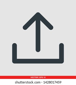 Upload flat icon, vector illustration on gray background
