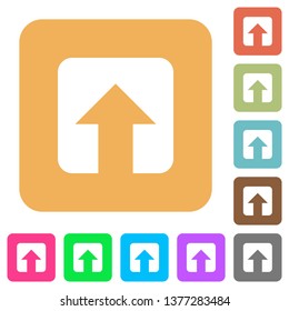 Upload flat icons on rounded square vivid color backgrounds.