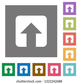 Upload flat icons on simple color square backgrounds