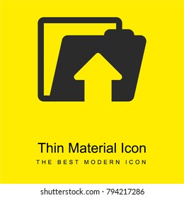 Upload folder bright yellow material minimal icon or logo design