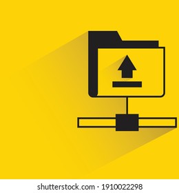 upload folder drop shadow on yellow background