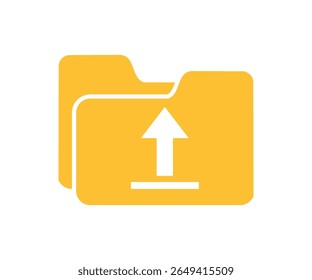 Ícone de download do arquivo de pasta de upload. Design e ilustração de vetor de carregamento de pasta.

