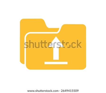 Upload folder file download icon. Folder upload vector design and illustration.

