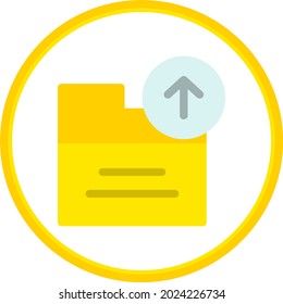 Upload Folder Flat Circle Vector Icon Design
