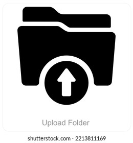 Upload Folder and Folder icon concept