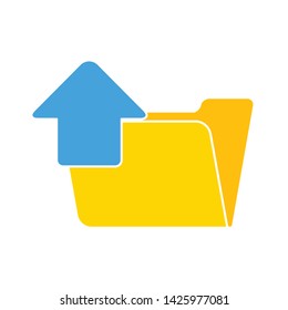 upload folder icon. flat illustration of upload folder vector icon for web