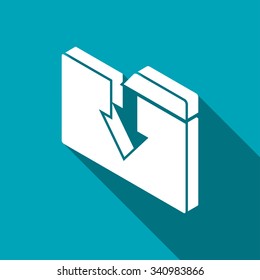upload folder isometric 3d icon