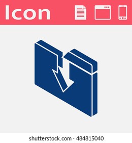 upload folder isometric 3d icon