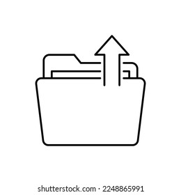Upload folder line icon design. isolated on white background. vector illustration