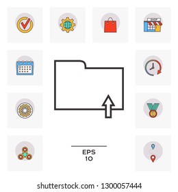 Upload folder - line icon. Graphic elements for your design