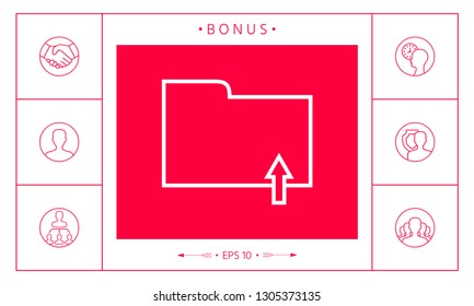 Upload folder - line icon. Graphic elements for your design