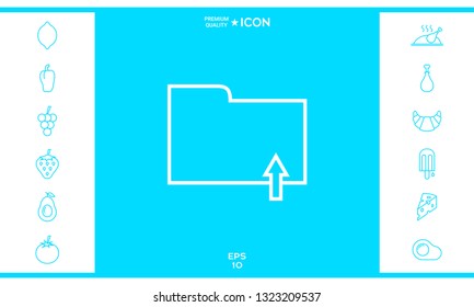 Upload folder - line icon. Graphic elements for your design