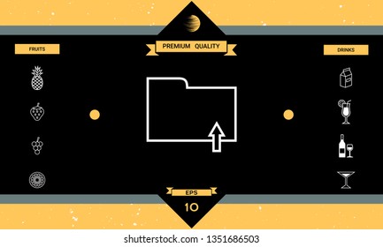 Upload folder - line icon. Graphic elements for your design