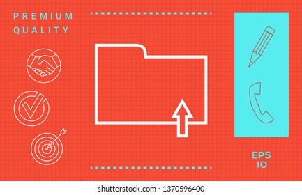 Upload folder - line icon. Graphic elements for your design