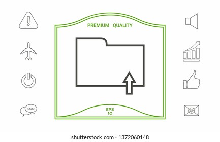 Upload folder - line icon. Graphic elements for your design