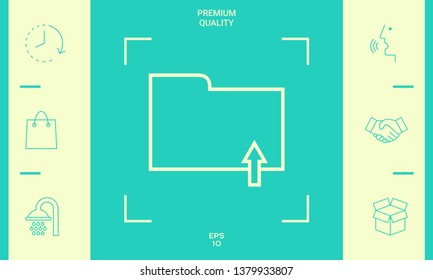 Upload folder - line icon. Graphic elements for your design