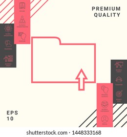 Upload folder - line icon. Graphic elements for your design