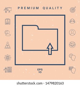 Upload folder - line icon. Graphic elements for your design