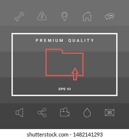 Upload folder - line icon. Graphic elements for your design