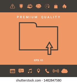 Upload folder - line icon. Graphic elements for your design