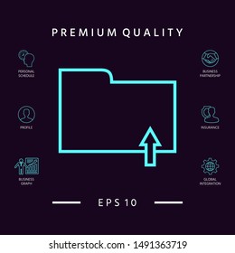 Upload folder - line icon. Graphic elements for your design