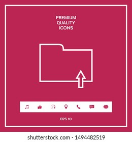 Upload folder - line icon. Graphic elements for your design