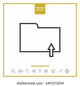 Upload folder - line icon. Graphic elements for your design