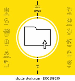 Upload folder - line icon. Graphic elements for your design