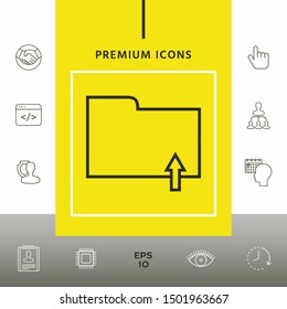 Upload folder - line icon. Graphic elements for your design