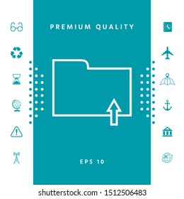 Upload folder - line icon. Graphic elements for your design