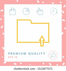 Upload folder - line icon. Graphic elements for your design