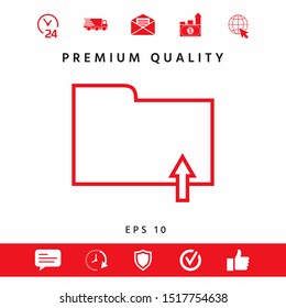 Upload folder - line icon. Graphic elements for your design