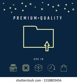 Upload folder - line icon. Graphic elements for your design