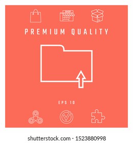 Upload folder - line icon. Graphic elements for your design