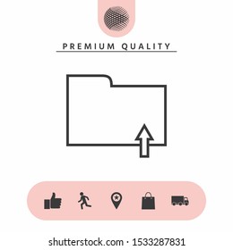 Upload folder - line icon. Graphic elements for your design
