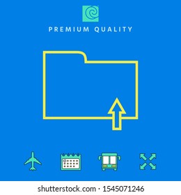 Upload folder - line icon. Graphic elements for your design