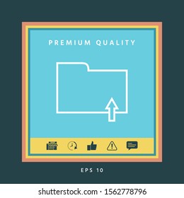 Upload folder - line icon. Graphic elements for your design