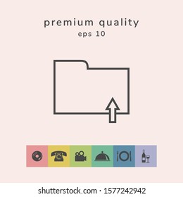 Upload folder - line icon. Graphic elements for your design